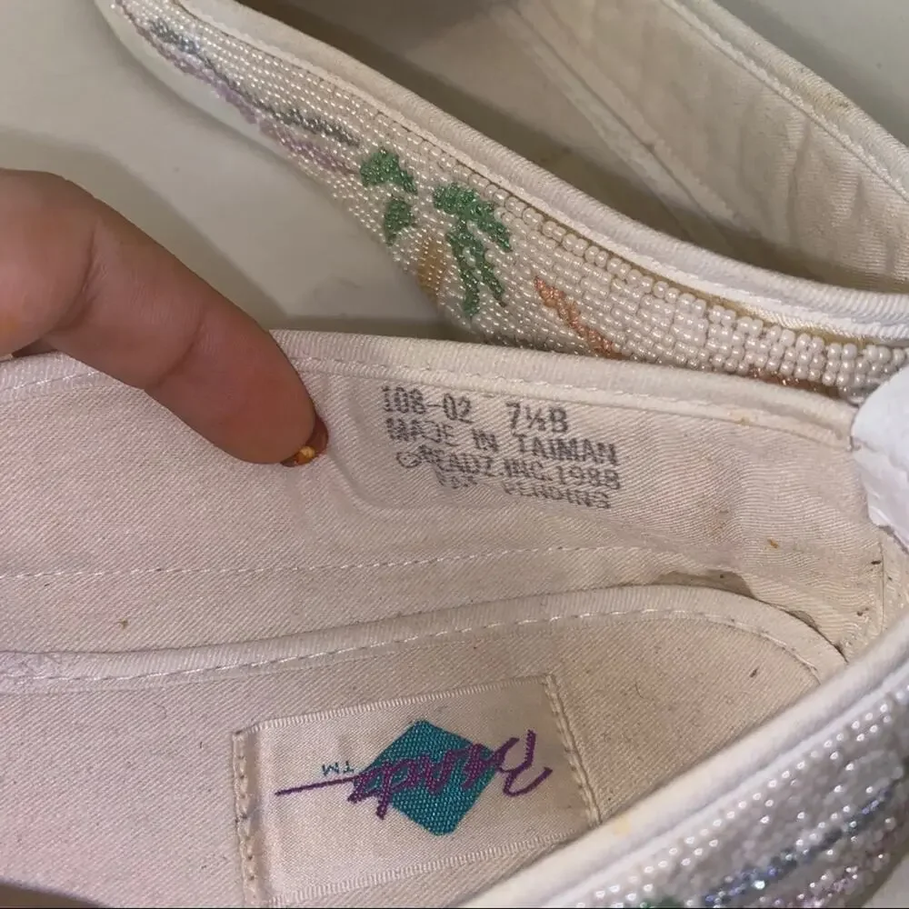 🦬VNTG BEADZ palm tree Espadrilles Sz 7 1/2